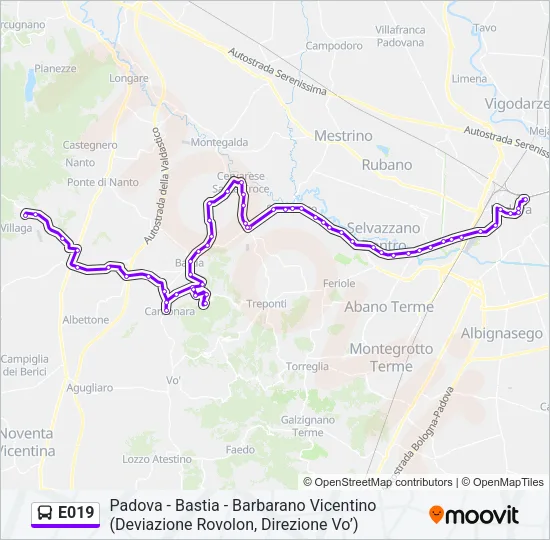 E019 Bus Line Map