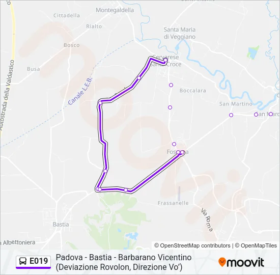 E019 Bus Line Map