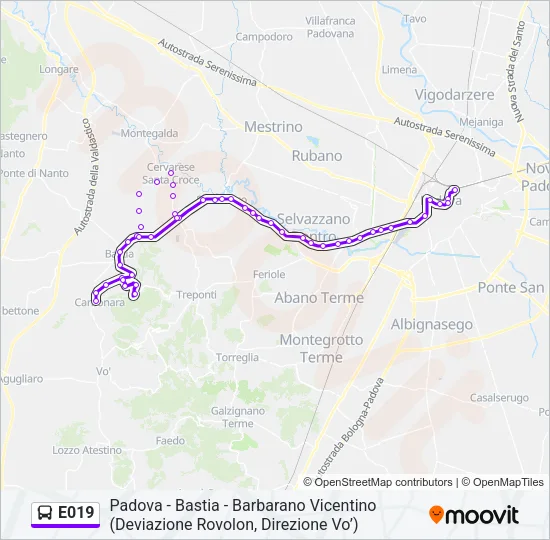 E019 Bus Line Map