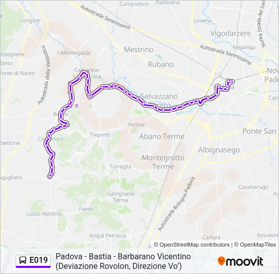 E019 Bus Line Map