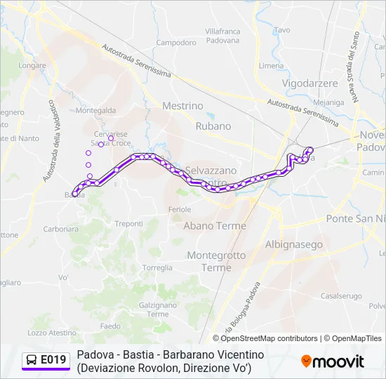E019 Bus Line Map