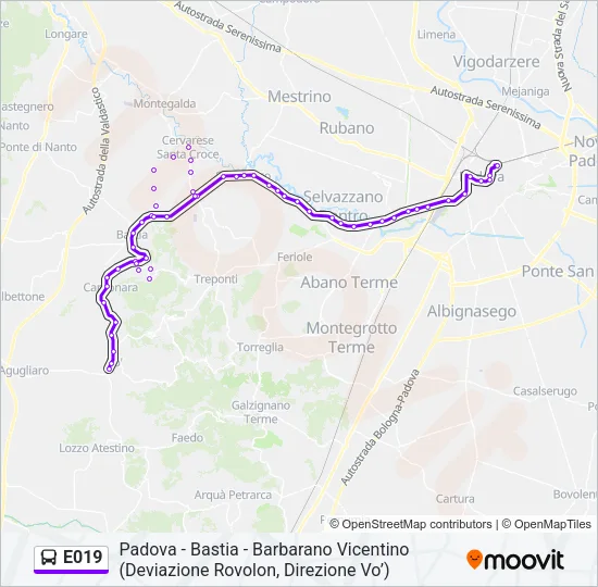 E019 Bus Line Map