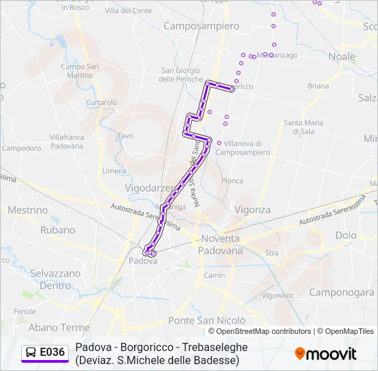 E036 Bus Line Map
