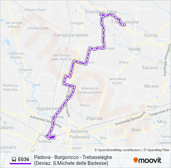 E036 Bus Line Map