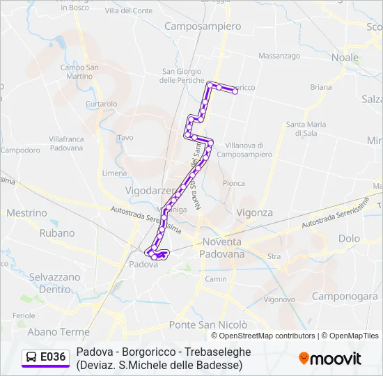 E036 Bus Line Map