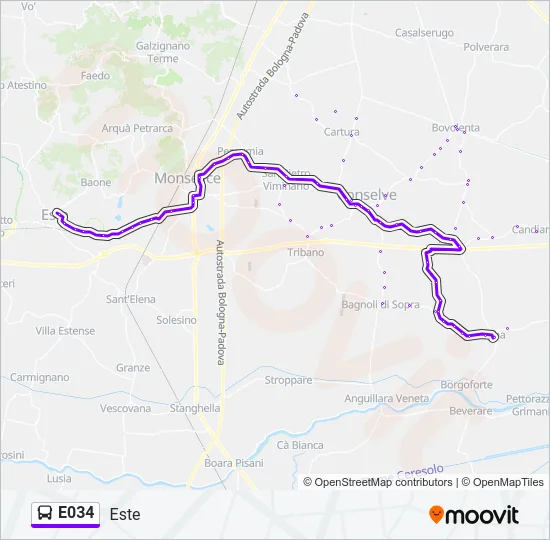 E034 Bus Line Map