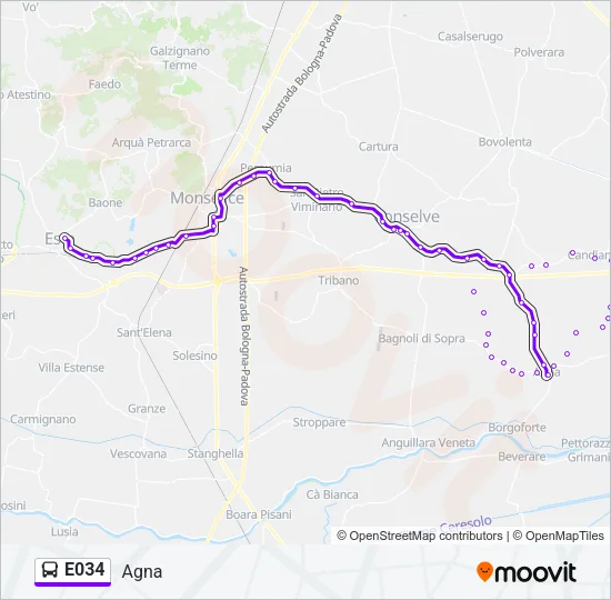 E034 Bus Line Map