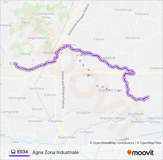 E034 Bus Line Map