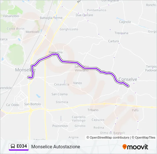 E034 Bus Line Map