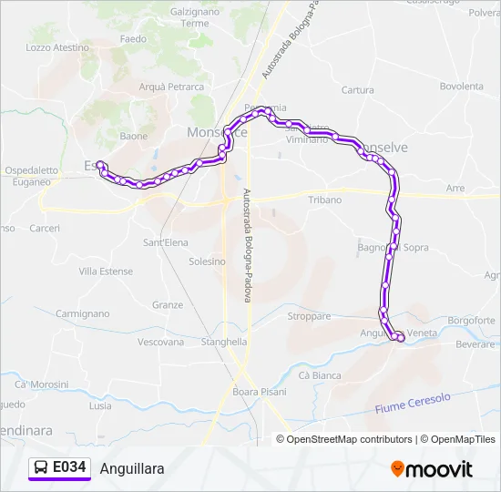 E034 Bus Line Map