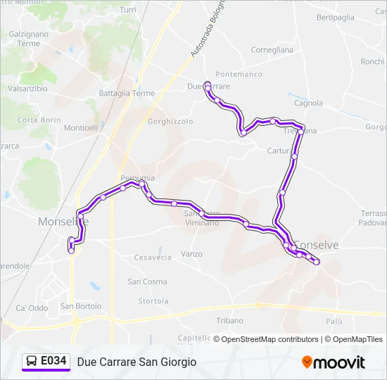 E034 Bus Line Map