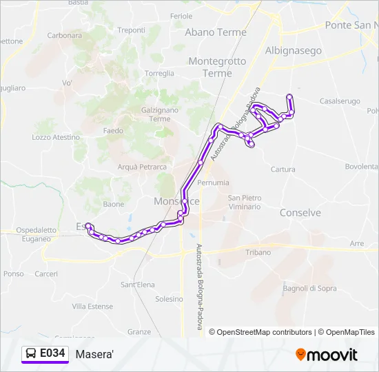 E034 Bus Line Map