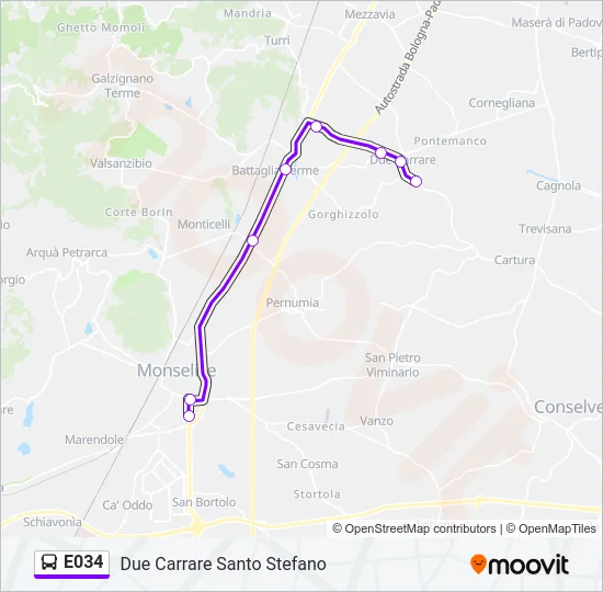 E034 Bus Line Map