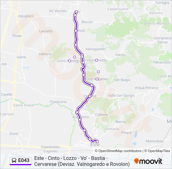 E043 bus Line Map