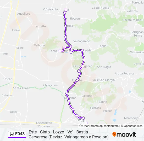 E043 Bus Line Map