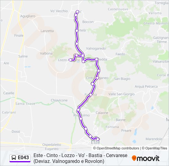 E043 bus Line Map