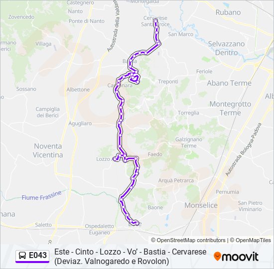 E043 bus Line Map