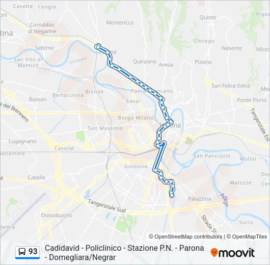 93 Bus Line Map