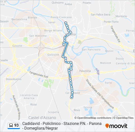 93 bus Line Map