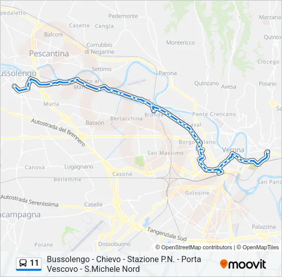 11 Bus Line Map