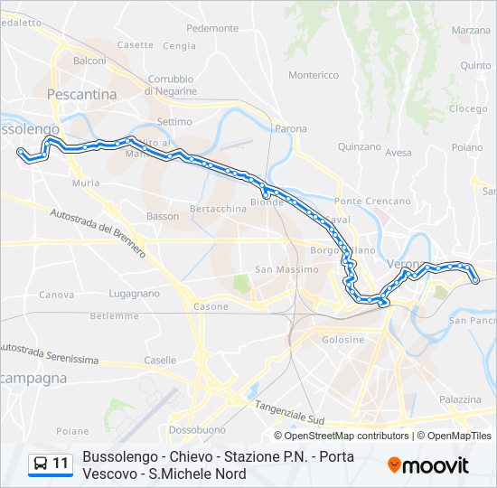 Percorso linea bus 11