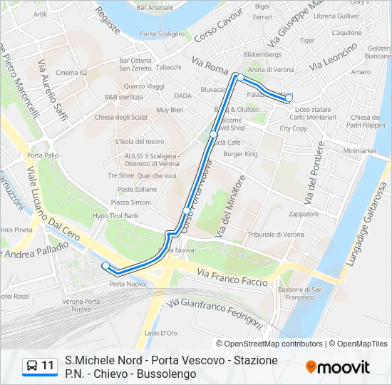 11 Bus Line Map