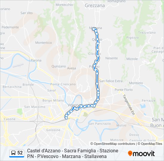 52 bus Line Map