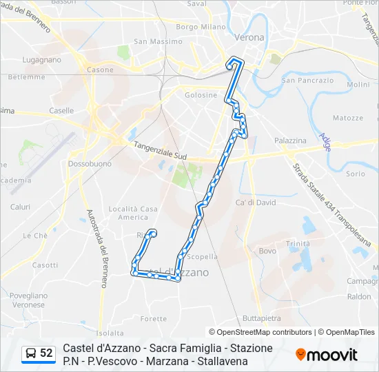 52 Bus Line Map