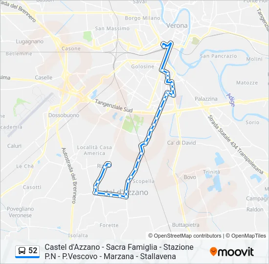 52 Bus Line Map