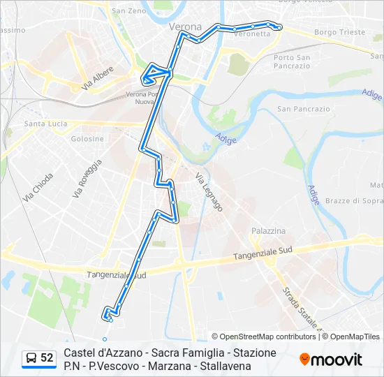 52 Bus Line Map