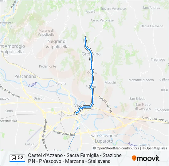 52 Bus Line Map
