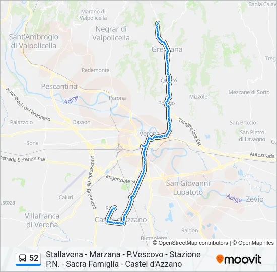 52 Bus Line Map