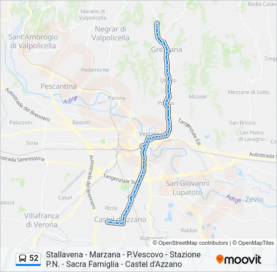 52 Bus Line Map