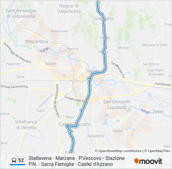 52 Bus Line Map