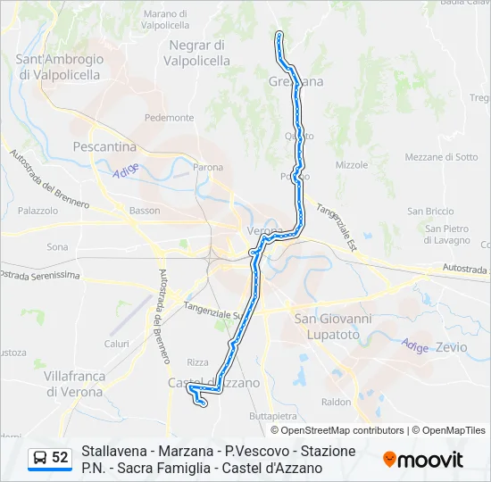 52 Bus Line Map