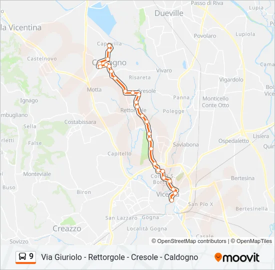 9 Bus Line Map