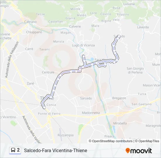 2 Bus Line Map