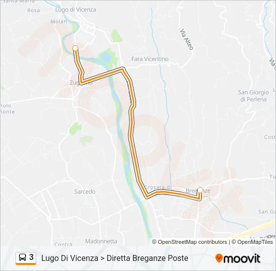 3 Bus Line Map