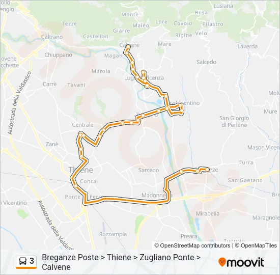 3 Bus Line Map