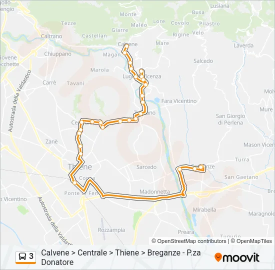 3 Bus Line Map