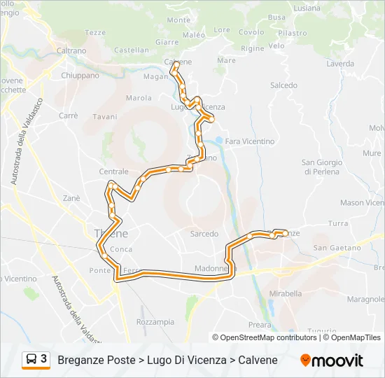 3 Bus Line Map