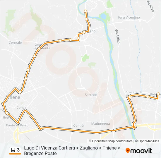 3 Bus Line Map