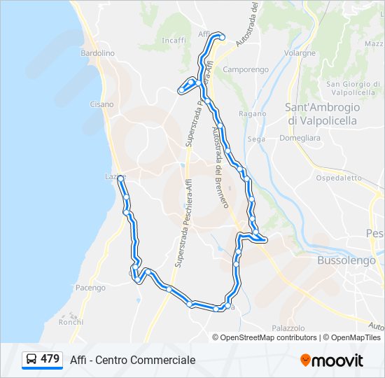 Percorso linea bus 479