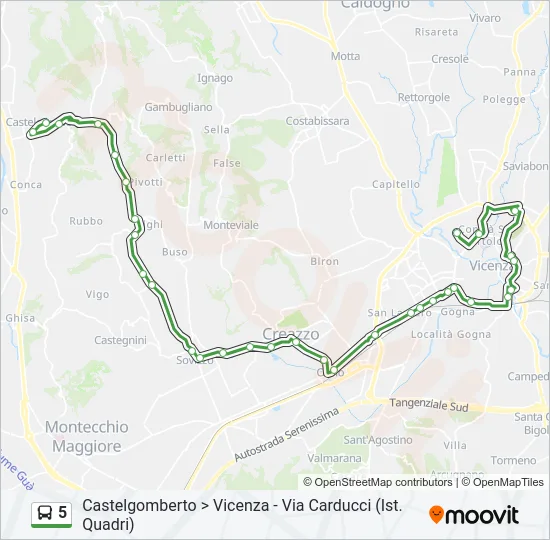 5 Bus Line Map
