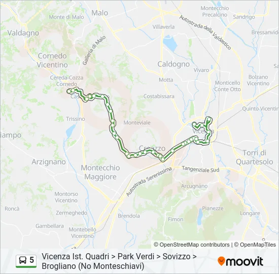 5 Bus Line Map