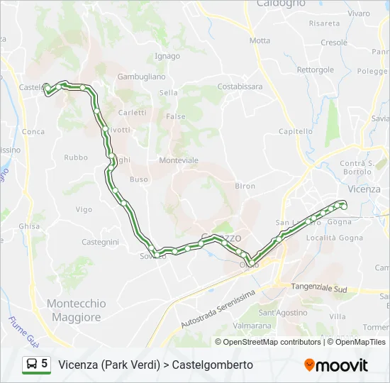 5 Bus Line Map