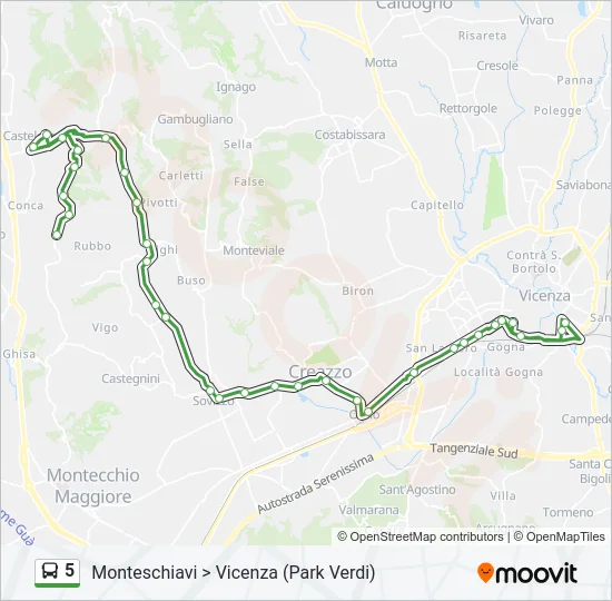 5 Bus Line Map