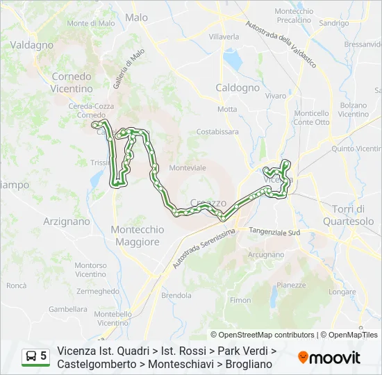5 Bus Line Map
