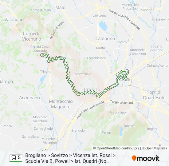 5 Bus Line Map