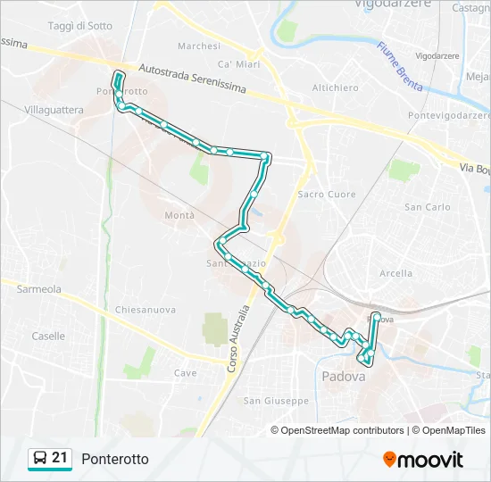 21 Bus Line Map